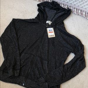 NWT Pink Rose Hooded ZIP Up Sweater